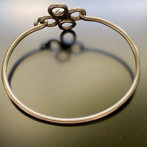 Vintage Mexico 925 Silver Flower Bracelet w/Black Crystal - Picture 3 of 10